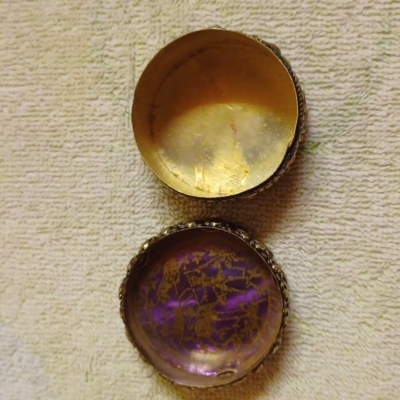 Vintage From Jerusalem Handcrafted Metal Keepsake Box, Hunter/Animal Etchings - Picture 6 of 8